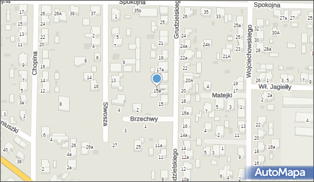 Krotoszyn, Grudzielskiego Kazimierza, gen., 15a, mapa Krotoszyna