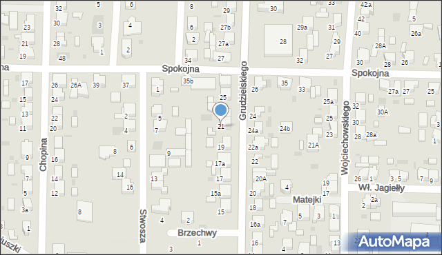 Krotoszyn, Grudzielskiego Kazimierza, gen., 21, mapa Krotoszyna