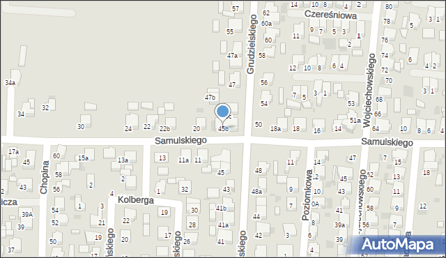 Krotoszyn, Grudzielskiego Kazimierza, gen., 45b, mapa Krotoszyna