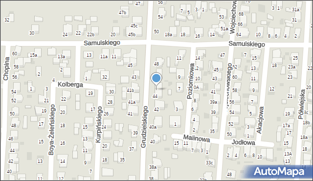 Krotoszyn, Grudzielskiego Kazimierza, gen., 46, mapa Krotoszyna