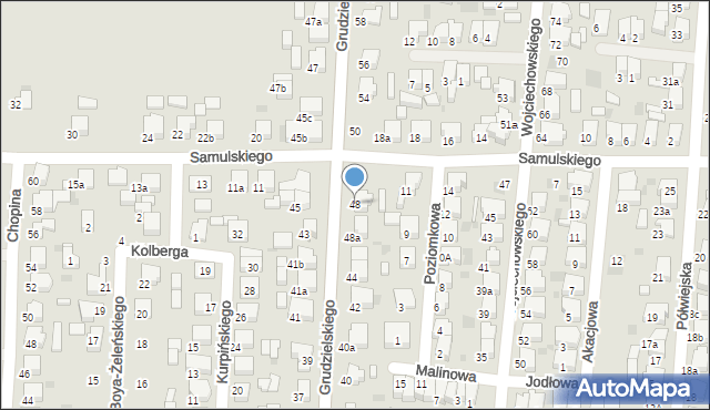 Krotoszyn, Grudzielskiego Kazimierza, gen., 48, mapa Krotoszyna