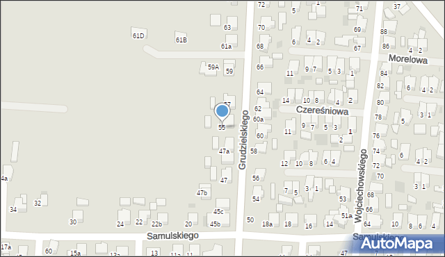 Krotoszyn, Grudzielskiego Kazimierza, gen., 55, mapa Krotoszyna