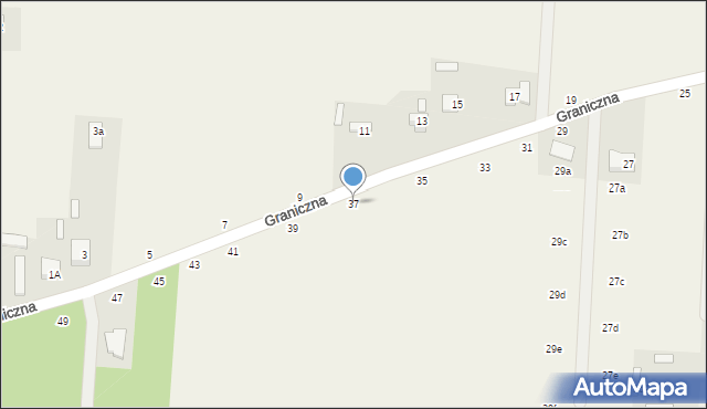 Krupia Wólka, Graniczna, 37, mapa Krupia Wólka