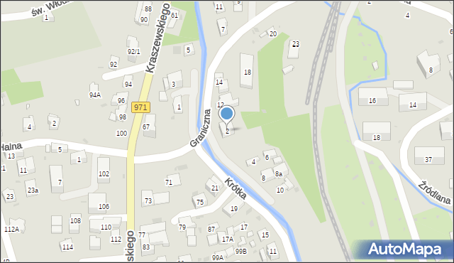 Krynica-Zdrój, Graniczna, 2, mapa Krynica-Zdrój