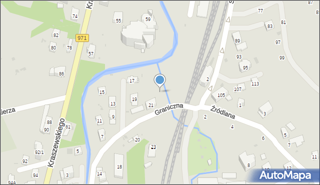 Krynica-Zdrój, Graniczna, 23, mapa Krynica-Zdrój