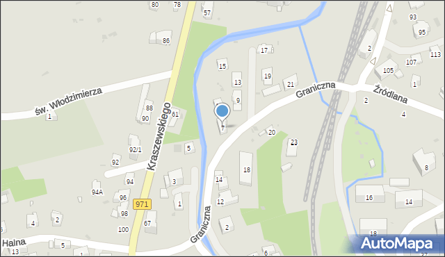 Krynica-Zdrój, Graniczna, 7, mapa Krynica-Zdrój