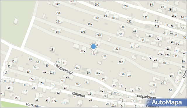 Krzeszowice, Grunwaldzka, 12, mapa Krzeszowice