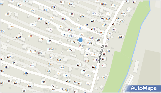 Krzeszowice, Grunwaldzka, 128, mapa Krzeszowice