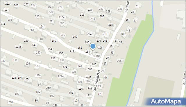 Krzeszowice, Grunwaldzka, 186, mapa Krzeszowice