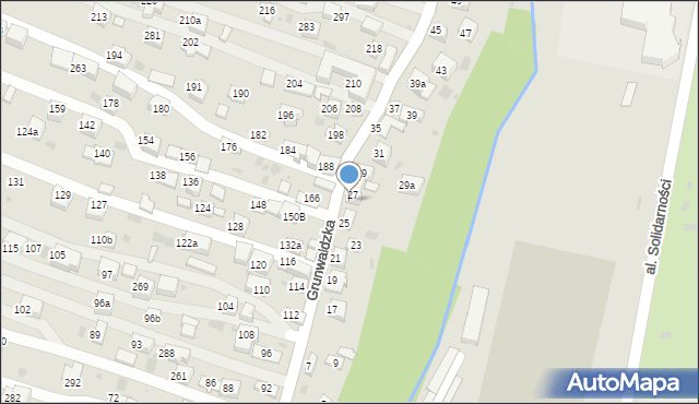 Krzeszowice, Grunwaldzka, 27a, mapa Krzeszowice