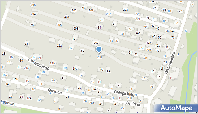 Krzeszowice, Grunwaldzka, 280, mapa Krzeszowice