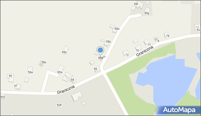 Książenice, Graniczna, 69a, mapa Książenice