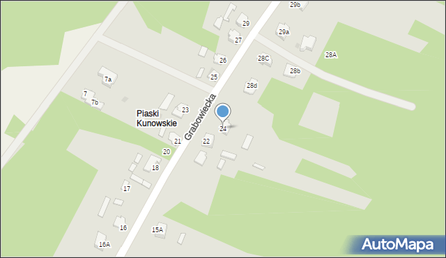 Kunów, Grabowiecka, 24, mapa Kunów