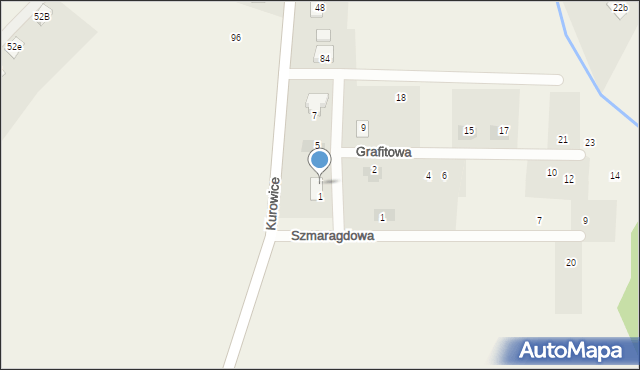 Kurowice, Grafitowa, 3, mapa Kurowice