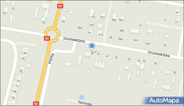 Kutno, Grunwaldzka, 16, mapa Kutno