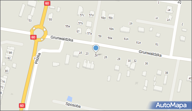 Kutno, Grunwaldzka, 24, mapa Kutno