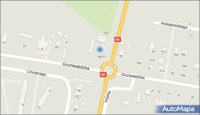 Kutno, Grunwaldzka, 53, mapa Kutno