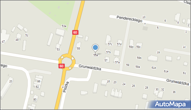 Kutno, Grunwaldzka, 55a, mapa Kutno