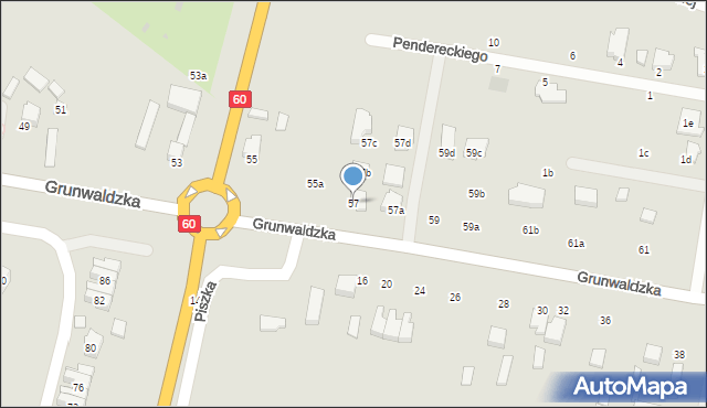 Kutno, Grunwaldzka, 57, mapa Kutno