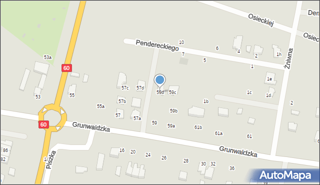 Kutno, Grunwaldzka, 59d, mapa Kutno
