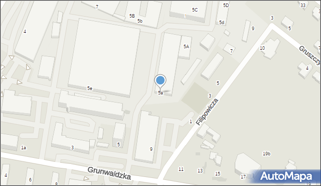Kutno, Grunwaldzka, 5a, mapa Kutno
