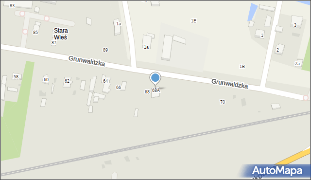 Kutno, Grunwaldzka, 68A, mapa Kutno