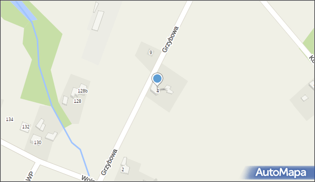 Łańce, Grzybowa, 4, mapa Łańce