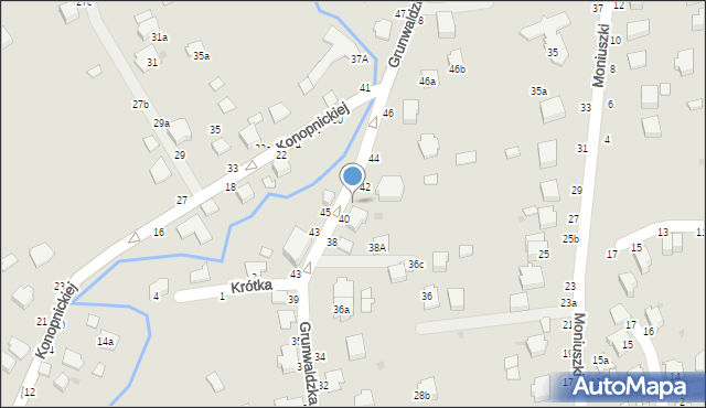 Łańcut, Grunwaldzka, 40a, mapa Łańcut