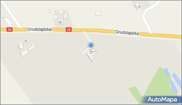 Łasin, Grudziądzka, 13, mapa Łasin