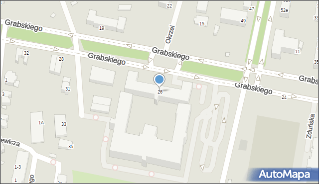 Legnica, Grabskiego Władysława, 26, mapa Legnicy