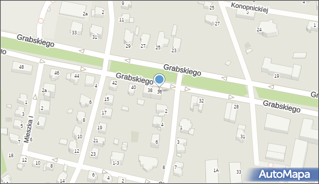 Legnica, Grabskiego Władysława, 36, mapa Legnicy