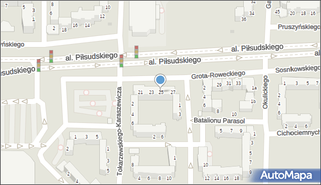 Legnica, Grota-Roweckiego Stefana, gen., 25, mapa Legnicy