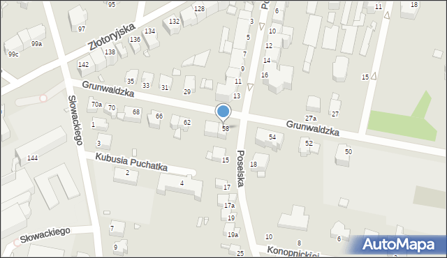 Legnica, Grunwaldzka, 60, mapa Legnicy