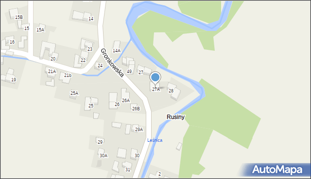 Leśnica, Gronkowska, 27A, mapa Leśnica