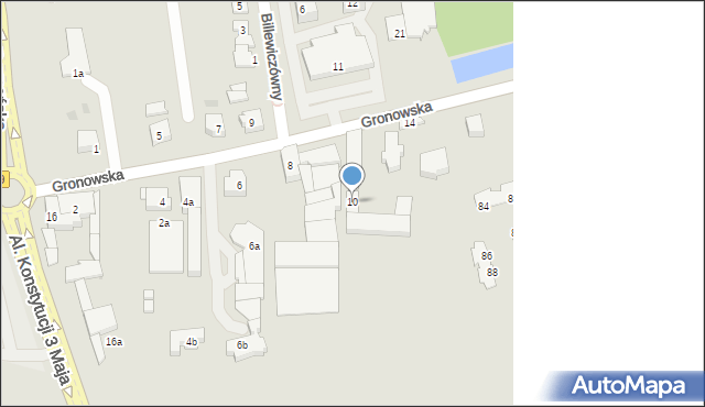 Leszno, Gronowska, 10, mapa Leszno