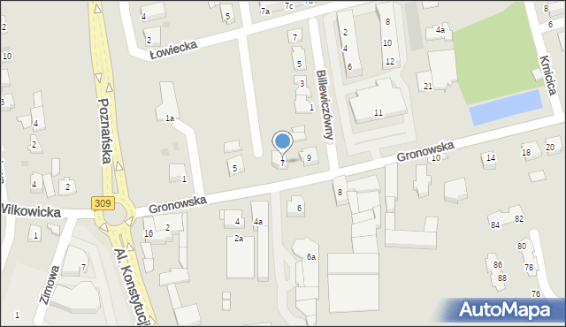 Leszno, Gronowska, 7, mapa Leszno