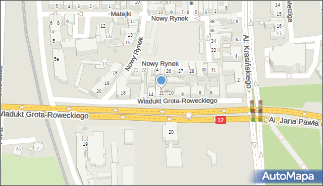 Leszno, Grota-Roweckiego Stefana, gen., 11, mapa Leszno