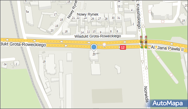 Leszno, Grota-Roweckiego Stefana, gen., 20, mapa Leszno