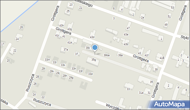 Leszno, Grottgera Artura, 39b, mapa Leszno