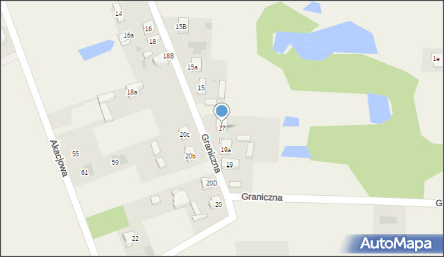 Licheń Stary, Graniczna, 17, mapa Licheń Stary