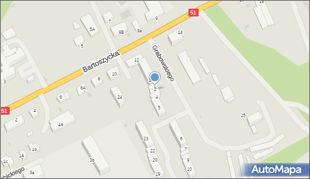 Lidzbark Warmiński, Grabowskiego Adama Stanisława, 2, mapa Lidzbark Warmiński