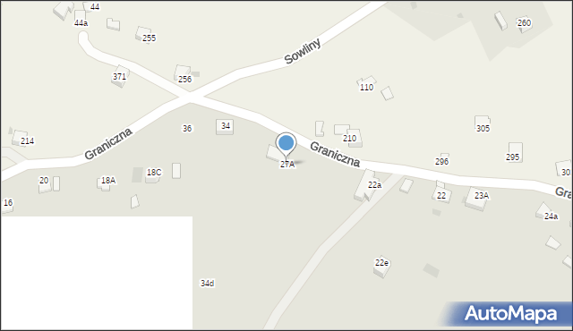 Limanowa, Graniczna, 27A, mapa Limanowa