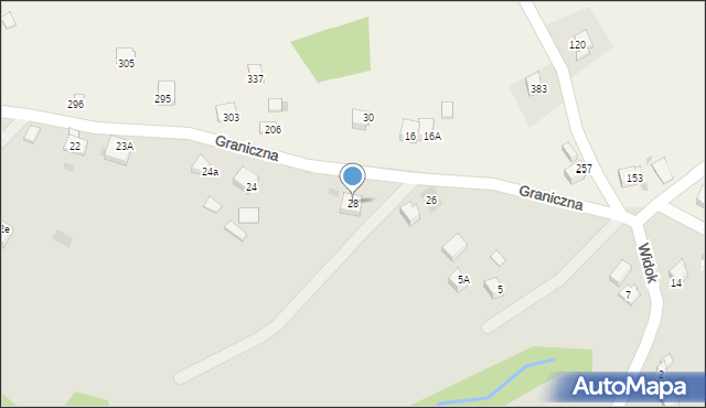 Limanowa, Graniczna, 28, mapa Limanowa