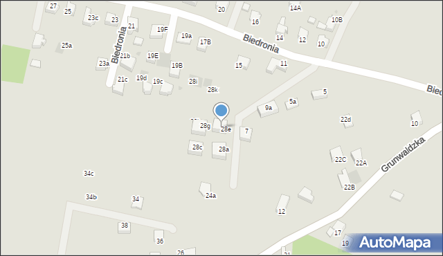 Limanowa, Grunwaldzka, 28f, mapa Limanowa