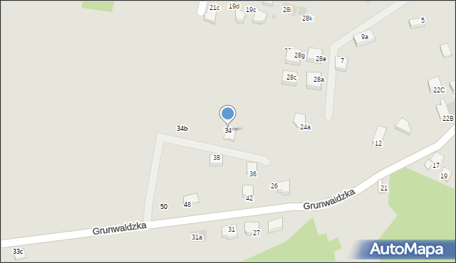 Limanowa, Grunwaldzka, 34, mapa Limanowa