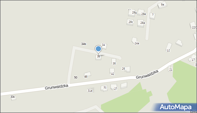 Limanowa, Grunwaldzka, 38, mapa Limanowa
