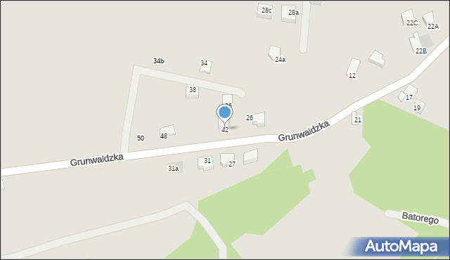 Limanowa, Grunwaldzka, 42, mapa Limanowa