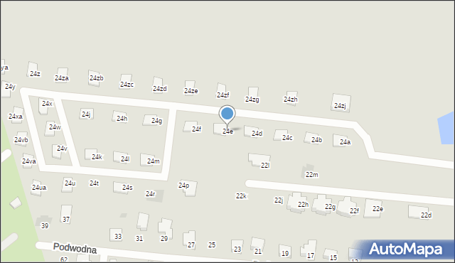 Łódź, Grabińska, 24e, mapa Łodzi