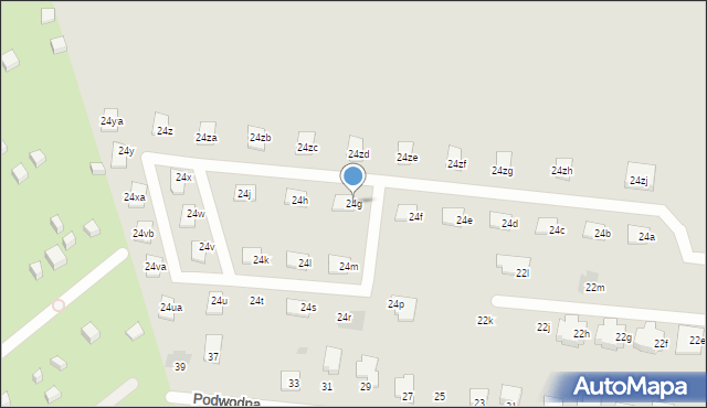 Łódź, Grabińska, 24g, mapa Łodzi