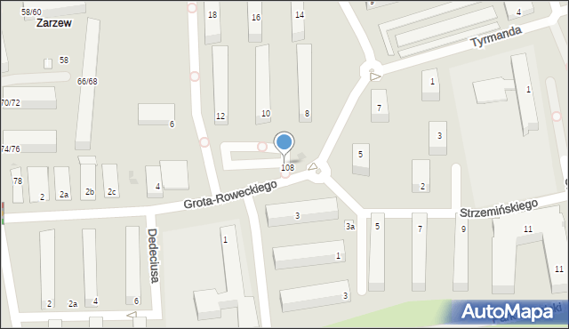 Łódź, Grota-Roweckiego Stefana, gen., 10a, mapa Łodzi
